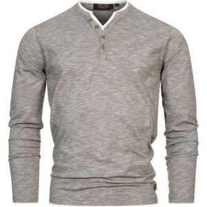 INDICODE JEANS Shirt 'Coleson'  grijs gemêleerd / wit