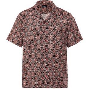 Men Plus Overhemd  bordeaux / pastelrood / zwart
