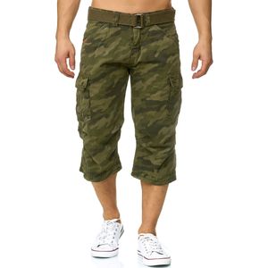 Cargobroek - Camouflage - Katoen - 3/4 Lengte - Regular Pasvorm
