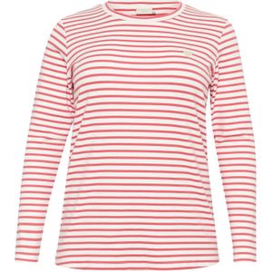 KAFFE CURVE Shirt 'Clia'  rood / wit