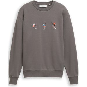 TOM TAILOR DENIM Sweatshirt  aardetinten / oranje / zwart / wit