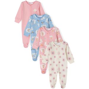 MINOTI Rompertje/body  blauw / lichtroze / wit