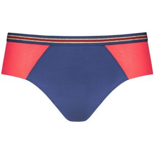 Mey Slip 'Poetry Sheer'  donkerblauw / goud / oranjerood