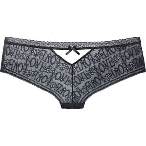 Vivance - Madita - Stringpants - Zwart - Van Kant Met 'love'-opschrift