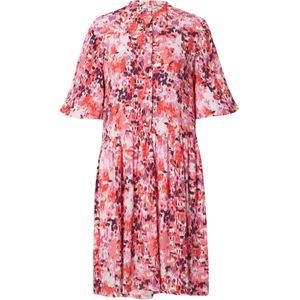 mbym Jurk 'Declany-M'  aubergine / eosine / watermeloen rood / natuurwit