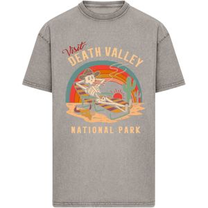 F4NT4STIC Shirt 'US National Parks Visit Death Valley'  beige / blauw / grijs / oranje