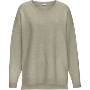 Elbsand - Sweater - Olijf mêlee - Van Hoogwaardige Brei - V-hals - Lange Mouwen