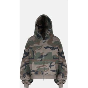 ENRAGE Sweatshirt 'CAMO ZIP'  groen gemêleerd