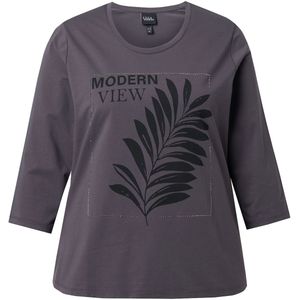 Ulla Popken Shirt  antraciet / zwart