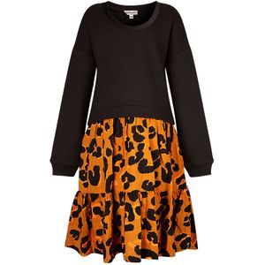 happy girls - Midi-jurk - Zwart - Regular Fit - Lange Mouwen - Ronde Hals