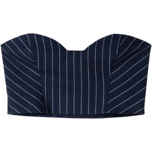 Bershka Top  marine / zilver