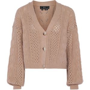 faina Gebreid vest  camel