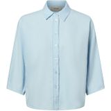MOS MOSH - Blouse - Lichtblauw - Klassieke Blouse - Driekwart Mouw
