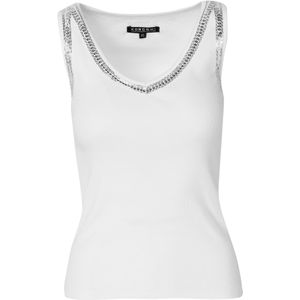 KOROSHI Top  zilver / wit