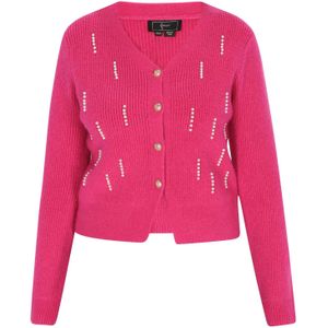 faina Gebreid vest  fuchsia