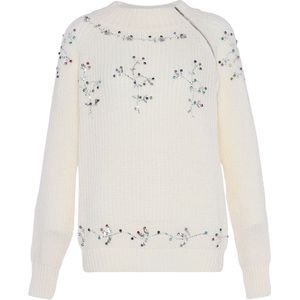 faina Trui  blauw / roestrood / zilver / wolwit