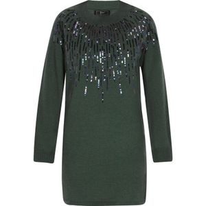 faina Gebreide jurk  navy / donkergroen