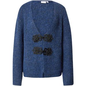 VILA Gebreid vest 'VIMANT'  donkerblauw / zwart