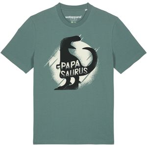 Watapparel Shirt 'Papasaurus'  crème / groen / zwart