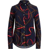 Lauren Ralph Lauren Blouse 'CLASSIC'  blauw / navy / bruin / lichtrood