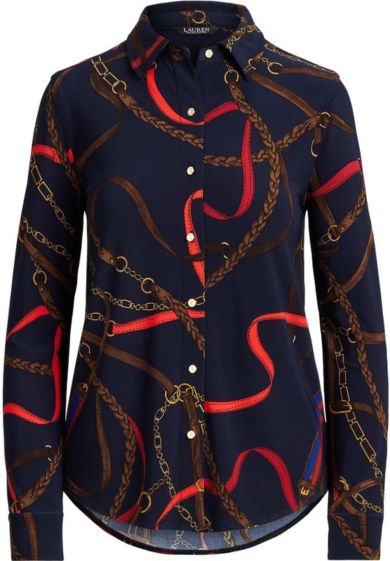 Lauren Ralph Lauren Blouse 'CLASSIC'  blauw / navy / bruin / lichtrood