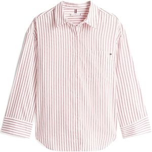 TOMMY HILFIGER - Blouse - Rood/Wit - Klassieke Blouse - Lange Mouw