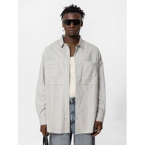 VAMOS CLO Overhemd 'Everett'  grijs / wit