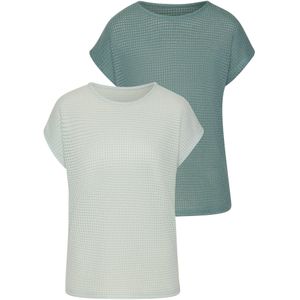 Vivance - Shirt - Mint/Eucalyptus - Korte Mouwen - Set van 2 - Kreukvrije Breikwaliteit