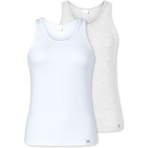 ELLE Top  grijs gemêleerd / wit