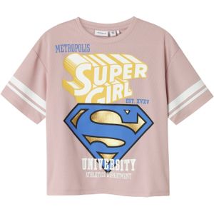 NAME IT Shirt 'NKFJIXIRDI SUPER'  blauw / goud / sering / wit