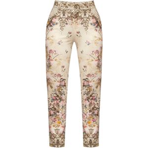 JIORO Broek 'BAROQUE FLOWERS'  beige
