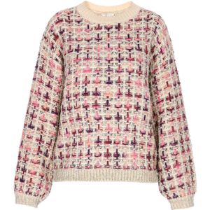IZIA Trui  beige / sering / donkerlila / perzik