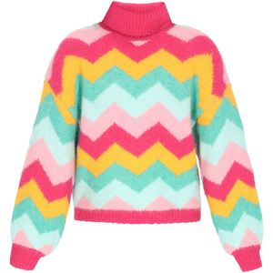 IZIA Trui  groen / mintgroen / oranje / pink