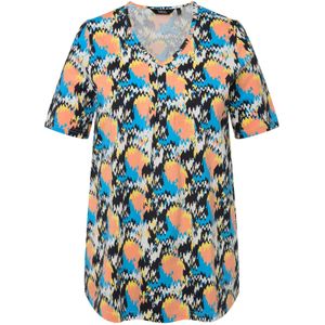 Ulla Popken Shirt  crème / blauw / marine / zalm roze