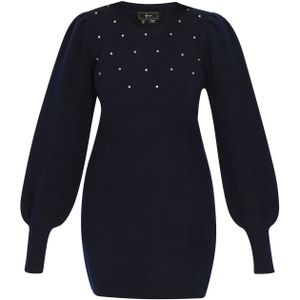 faina Gebreide jurk  navy