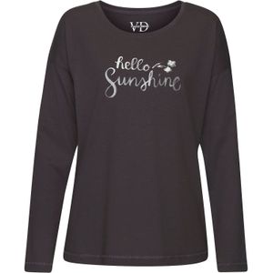 Donker Antraciet - Pyjama - 50% Katoen, 50% Polyester - Ronde Hals, Lange Mouwen