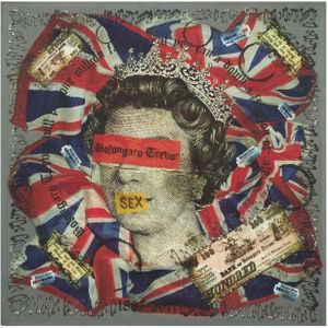 Bolongaro Trevor Doek 'One Million Farthings'  donkerblauw / geel / grijs / donkerrood