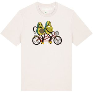 Watapparel Shirt 'Avocado Fahrrad'  pastelgroen / rood / zwart / wit