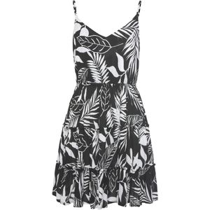 Lascana - Strandjurk - Zwart/Wit gedessineerd - Mouwloos - Diepe V-hals