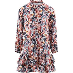 happy girls Jurk  ecru / saffier / oranje / donkerrood