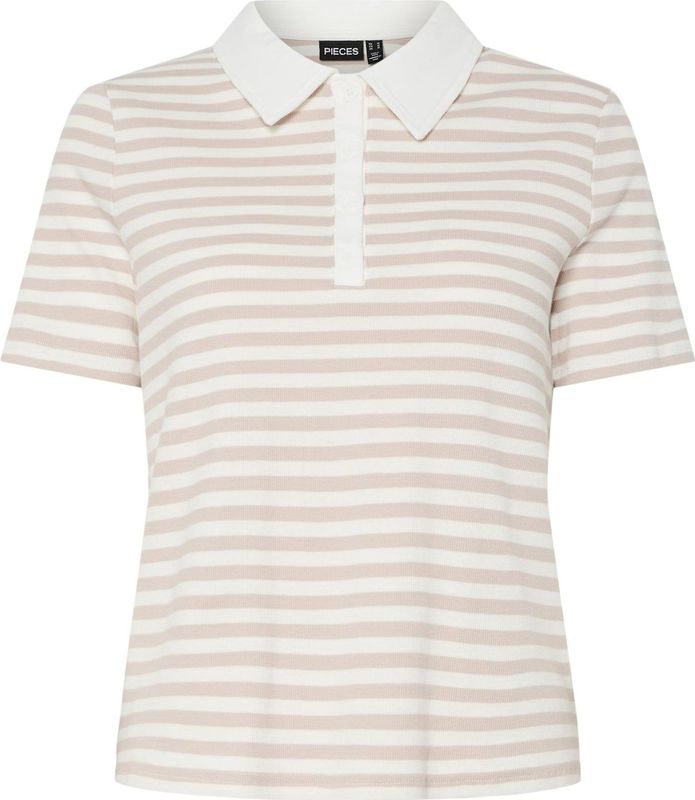 Pcdonna - Rib Polo Top - Poloshirt - Katoen - Nauwsluitend