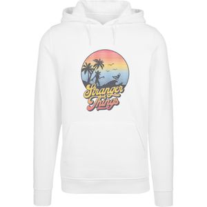 F4NT4STIC Sweatshirt 'Stranger Things LA Netflix TV Series'  lichtblauw / oranje / zwart / wit