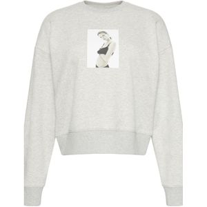 Calvin Klein Sweatshirt 'CLASSIC KATE'  lichtgrijs / grijs gemêleerd / zwart / offwhite