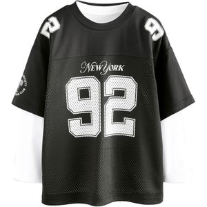 Next Shirt 'Varsity'  zwart / wit