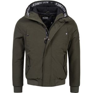INDICODE JEANS Winterjas 'Albany'  donkergroen / zwart / wit