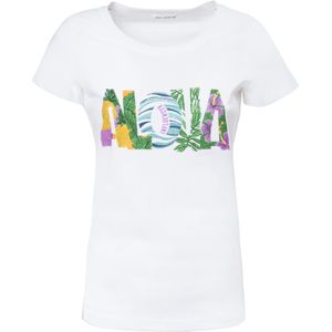 Influencer Shirt 'Aloha'  gemengde kleuren / wit