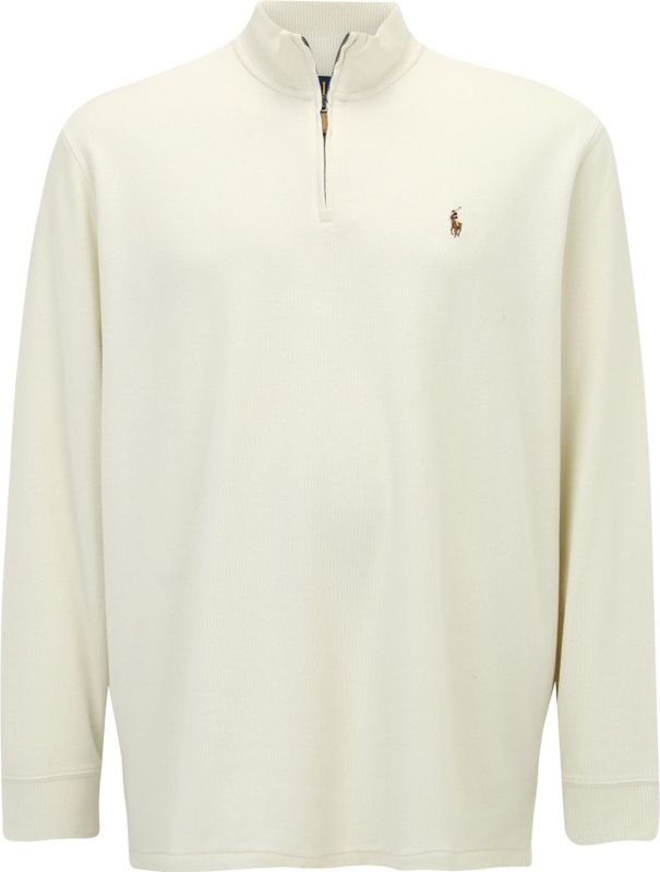 Polo Ralph Lauren - 710671929015 - Trui met Rits en Col - Beige - Casual - Katoen