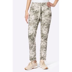 Heine - Geweven Broek - Kaki-champagne-gedessineerd - Capri Broeken