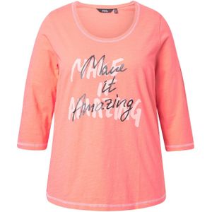 Ulla Popken Shirt  koraal / rosa / zwart