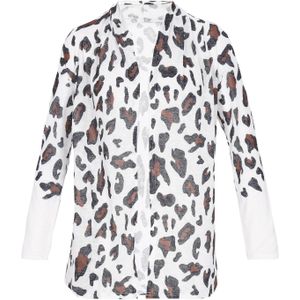 faina Gebreid vest  bruin / zwart / wit